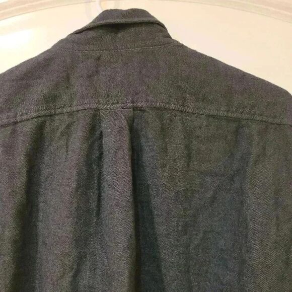 Land's End Men's Charcoal Gray Baumwolle Long Sleeve Button Down Shirt - Picture 11 of 11